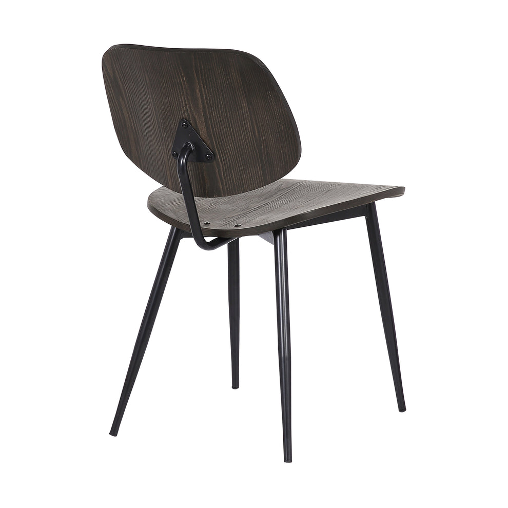 Miki Mid-Century Black and Walnut Wood Dining Accent Chairs (Set of 2) By Armen Living | Dining Chairs | Modishstore - 5