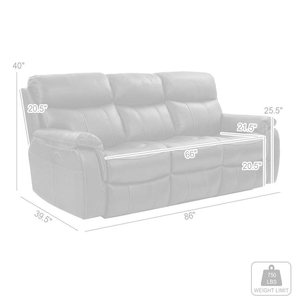 Montague Dual Power Headrest and Lumbar Support Reclining Sofa in Genuine Brown Leather By Armen Living | Sofas | Modishstore - 10