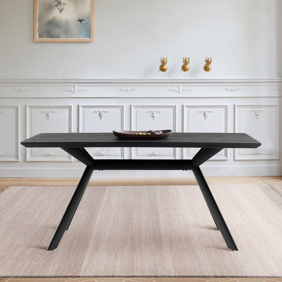 Margot Dark Gray Rectangular Dining Table with Black Finish By Armen Living | Dining Tables | Modishstore