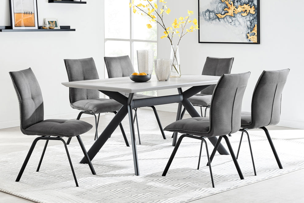 Margot Dark Gray Rectangular Dining Table with Black Finish By Armen Living | Dining Tables | Modishstore - 9