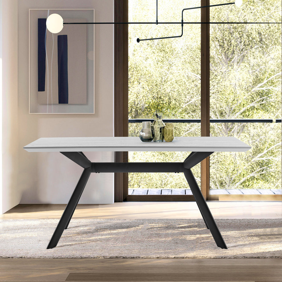 Margot Dark Gray Rectangular Dining Table with Black Finish By Armen Living | Dining Tables | Modishstore - 7