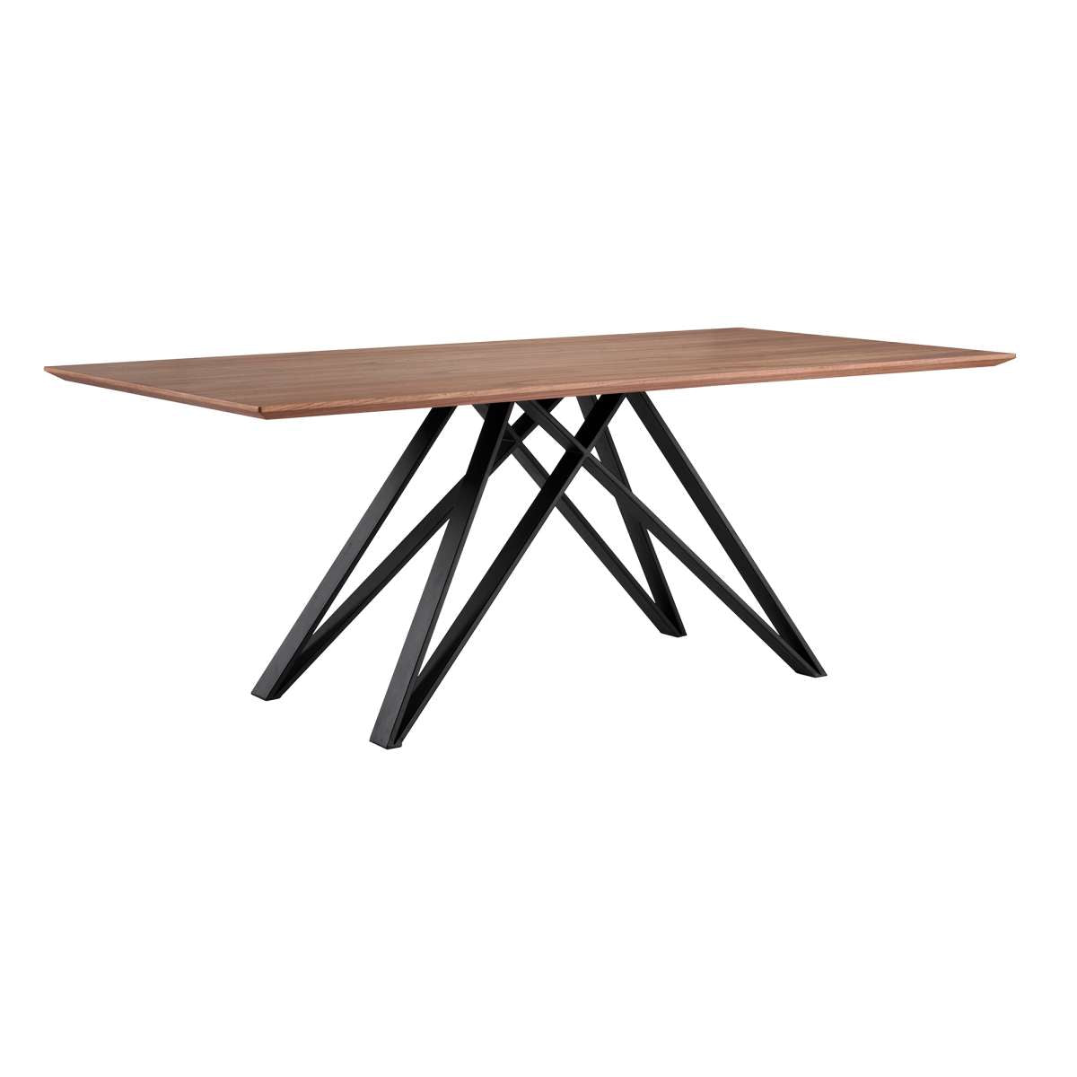 Modena Contemporary Dining Table in Matte Black Finish and Walnut Wood Top By Armen Living | Dining Tables | Modishstore - 2