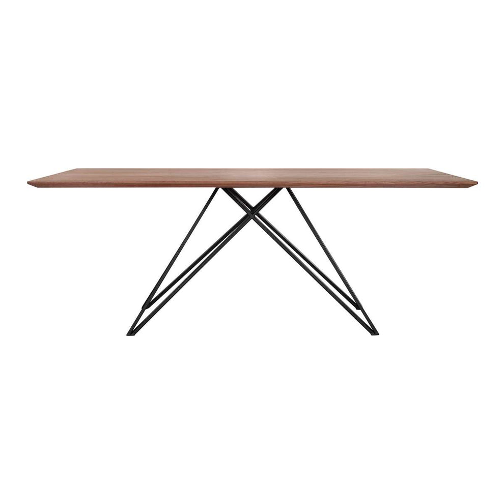 Modena Contemporary Dining Table in Matte Black Finish and Walnut Wood Top By Armen Living | Dining Tables | Modishstore - 3