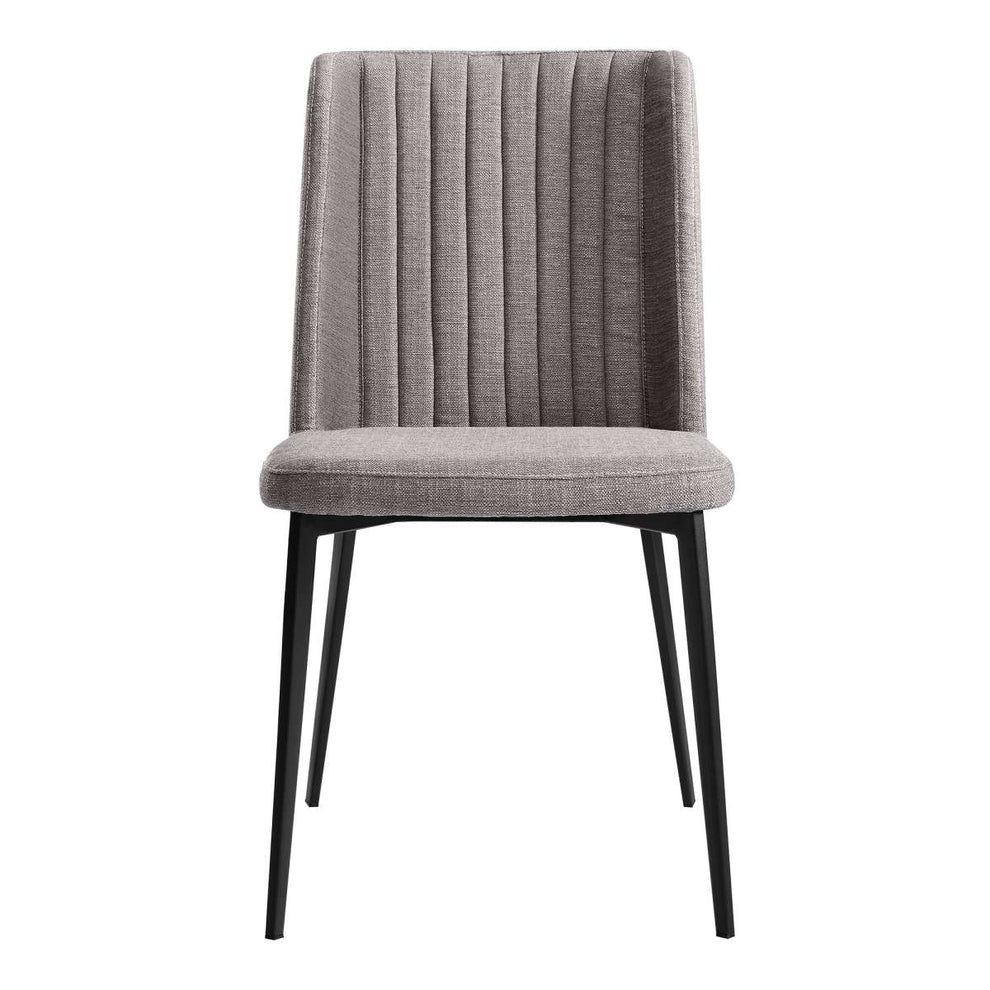 Maine Contemporary Dining Chair in Matte Black Finish and Gray Fabric - Set of 2  By Armen Living | Dining Chairs | Modishstore - 2