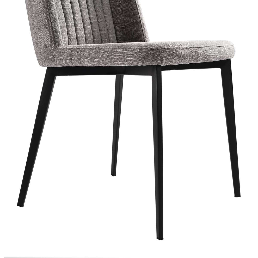 Maine Contemporary Dining Chair in Matte Black Finish and Gray Fabric - Set of 2  By Armen Living | Dining Chairs | Modishstore - 4