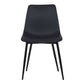 Monte Contemporary Dining Chair in Black Faux Leather with Black Powder Coated Metal Legs By Armen Living | Dining Chairs | Modishstore - 2