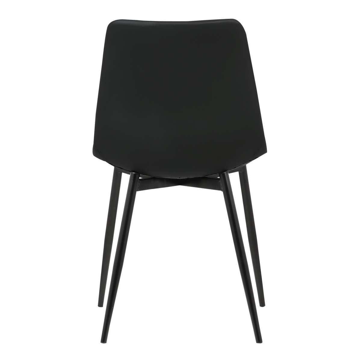 Monte Contemporary Dining Chair in Black Faux Leather with Black Powder Coated Metal Legs By Armen Living | Dining Chairs | Modishstore - 3
