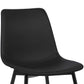 Monte Contemporary Dining Chair in Black Faux Leather with Black Powder Coated Metal Legs By Armen Living | Dining Chairs | Modishstore - 4