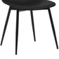 Monte Contemporary Dining Chair in Black Faux Leather with Black Powder Coated Metal Legs By Armen Living | Dining Chairs | Modishstore - 5