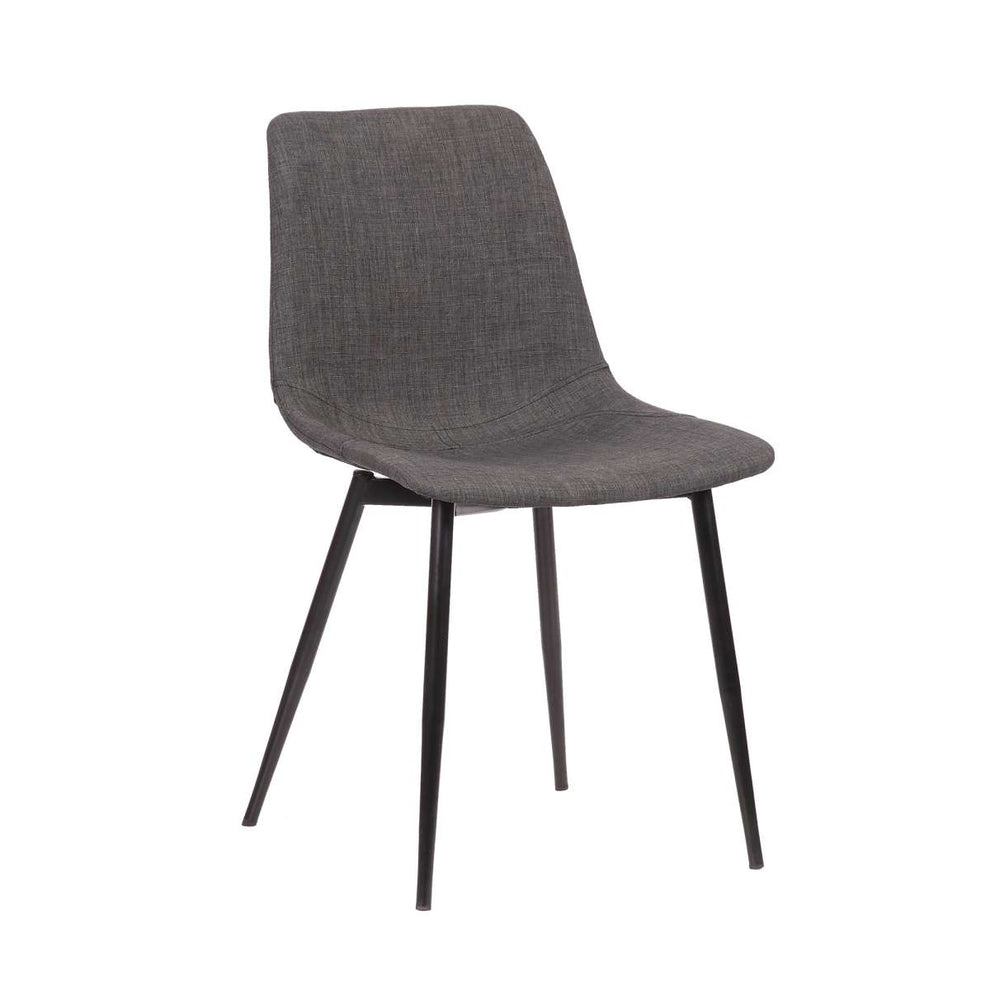 Monte Contemporary Dining Chair in Black Faux Leather with Black Powder Coated Metal Legs By Armen Living | Dining Chairs | Modishstore - 6