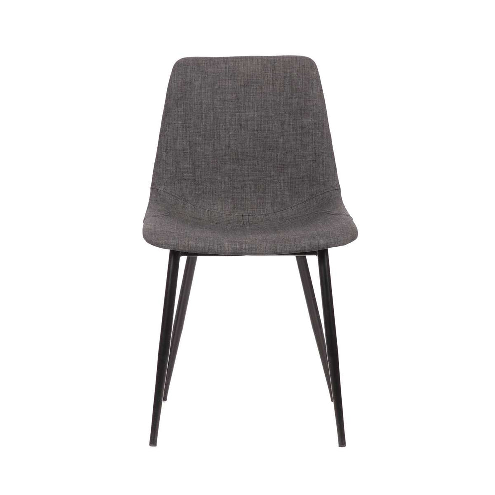 Monte Contemporary Dining Chair in Black Faux Leather with Black Powder Coated Metal Legs By Armen Living | Dining Chairs | Modishstore - 7