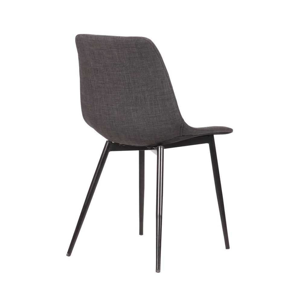 Monte Contemporary Dining Chair in Black Faux Leather with Black Powder Coated Metal Legs By Armen Living | Dining Chairs | Modishstore - 8