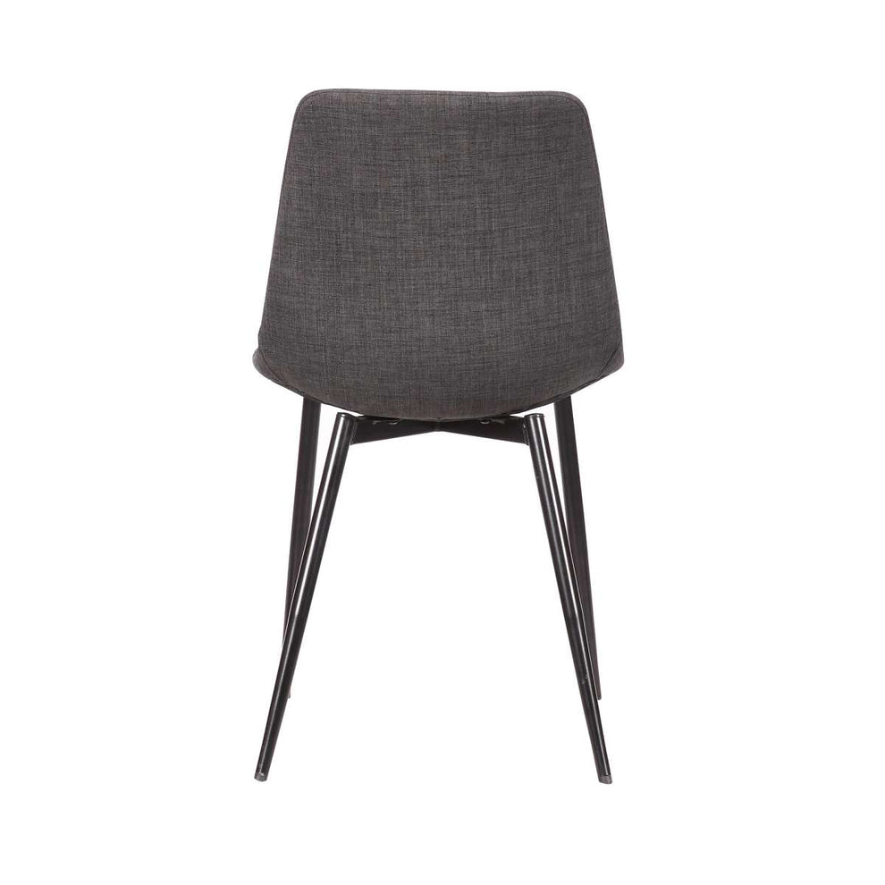 Monte Contemporary Dining Chair in Black Faux Leather with Black Powder Coated Metal Legs By Armen Living | Dining Chairs | Modishstore - 9