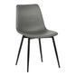 Monte Contemporary Dining Chair in Black Faux Leather with Black Powder Coated Metal Legs By Armen Living | Dining Chairs | Modishstore - 10