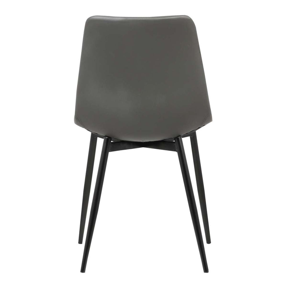 Monte Contemporary Dining Chair in Black Faux Leather with Black Powder Coated Metal Legs By Armen Living | Dining Chairs | Modishstore - 12