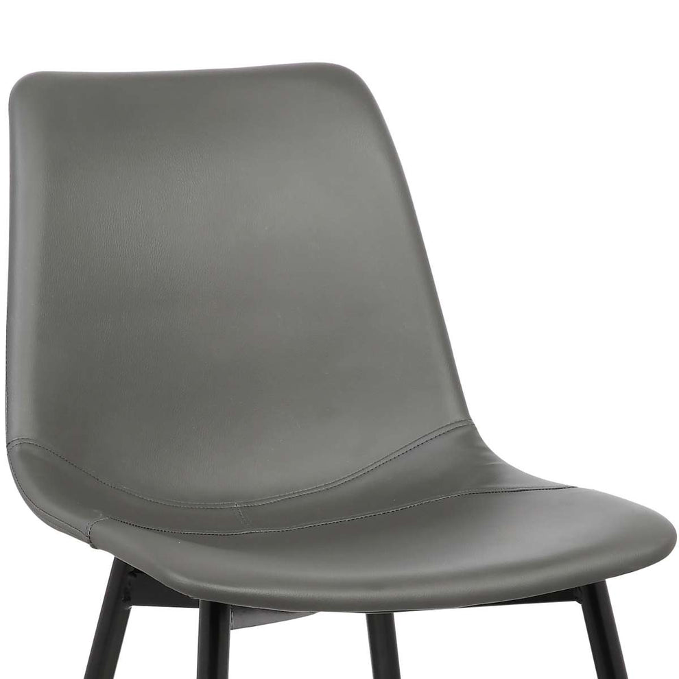 Monte Contemporary Dining Chair in Black Faux Leather with Black Powder Coated Metal Legs By Armen Living | Dining Chairs | Modishstore - 13