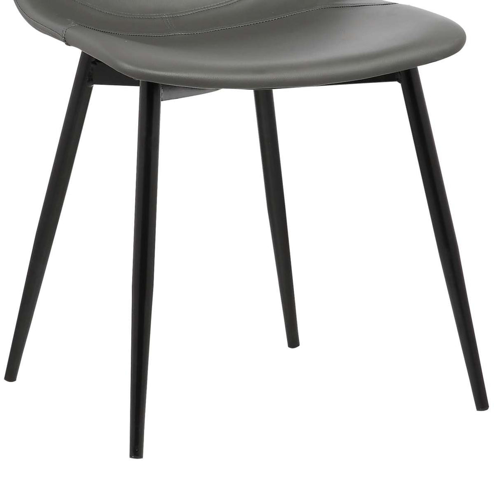 Monte Contemporary Dining Chair in Black Faux Leather with Black Powder Coated Metal Legs By Armen Living | Dining Chairs | Modishstore - 14