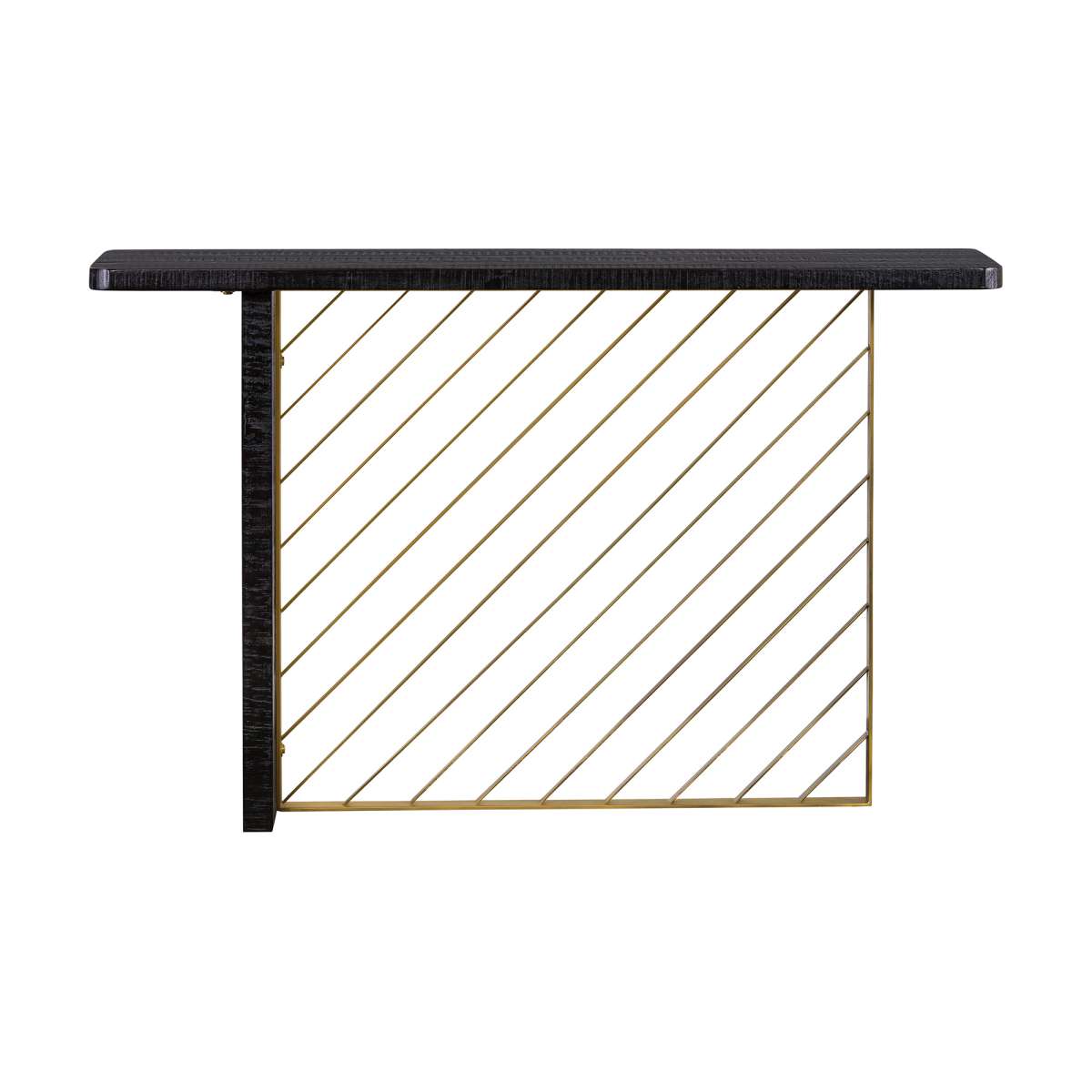 Monaco Black Wood Console Table with Antique Brass Accent By Armen Living | Console Tables | Modishstore - 3