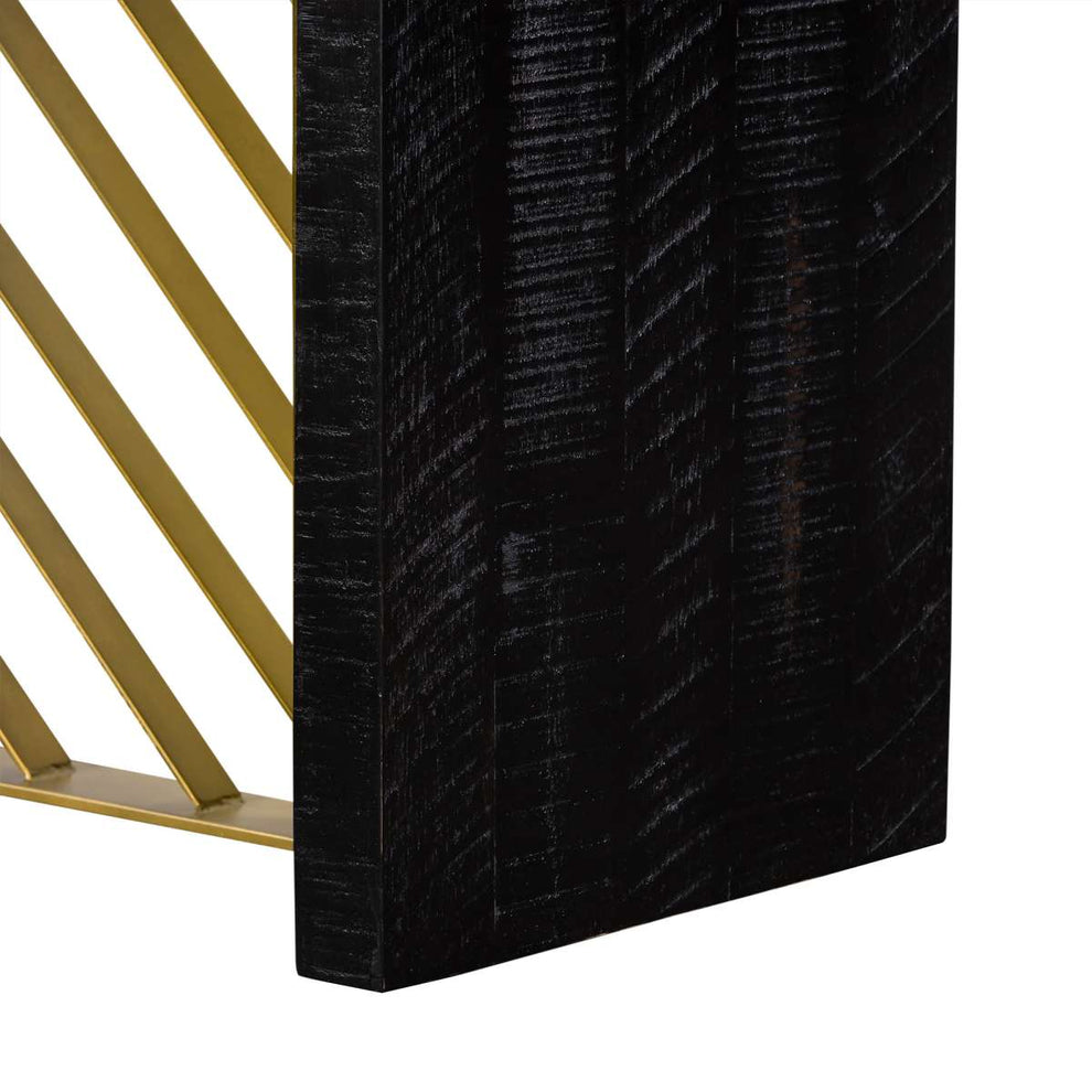 Monaco Black Wood Console Table with Antique Brass Accent By Armen Living | Console Tables | Modishstore - 4