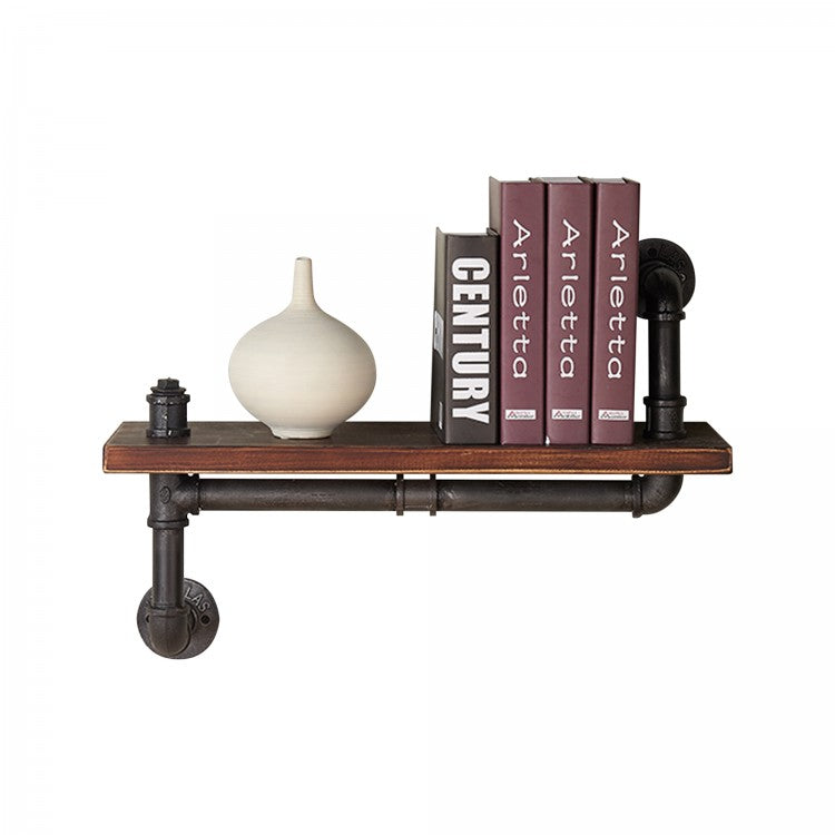 24" Montana Industrial Pine Wood Floating Wall Shelf in Gray and Walnut Finish By Armen Living | Wall Shelf |  Modishstore  - 3