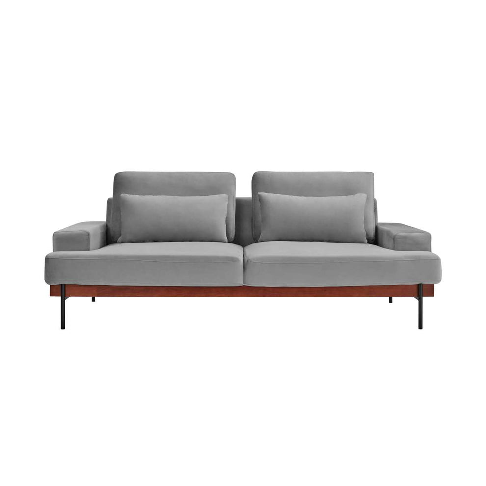 Monet 86" Mid-Century Modern Beige Velvet Sofa By Armen Living | Sofas |  Modishstore  - 14