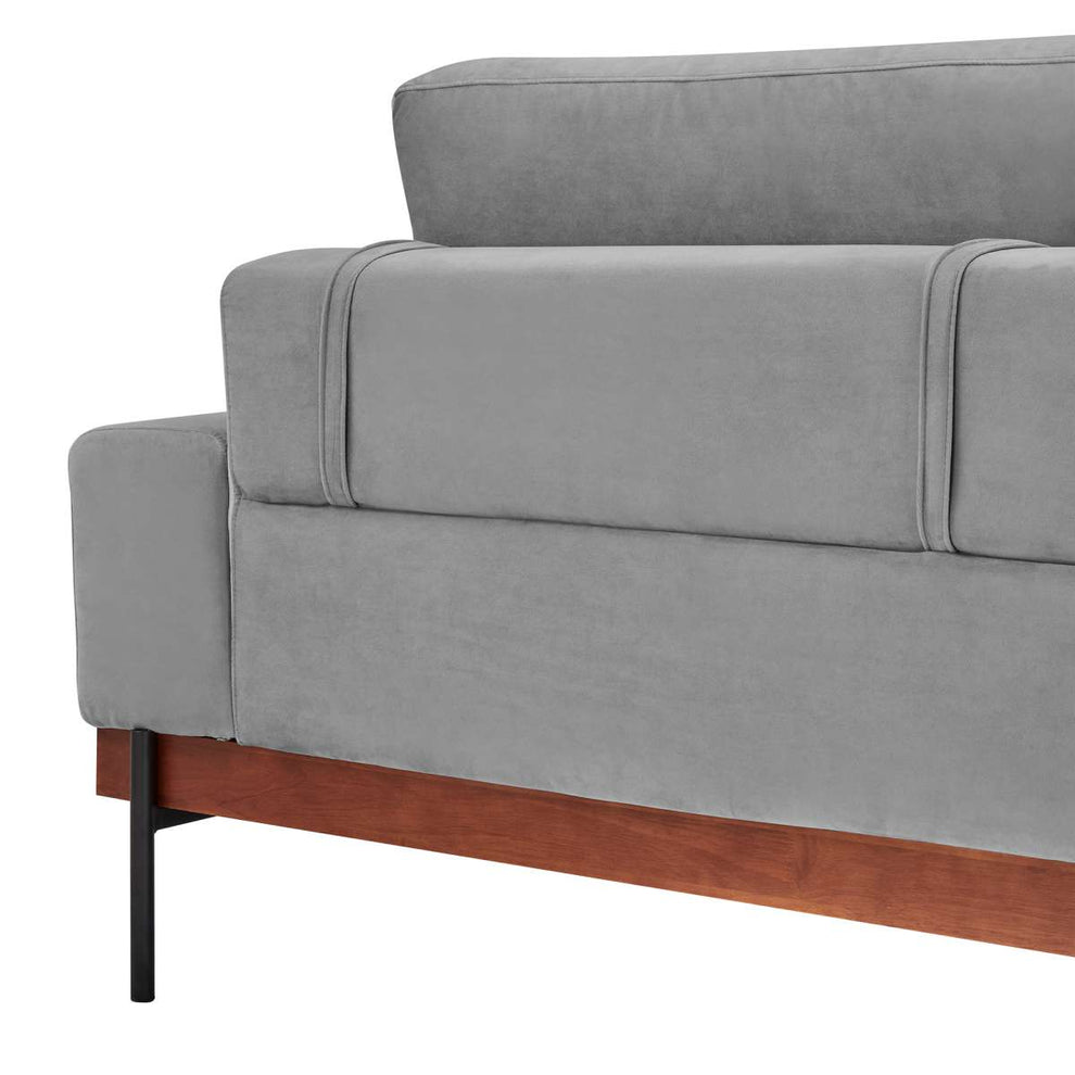Monet 86" Mid-Century Modern Beige Velvet Sofa By Armen Living | Sofas |  Modishstore  - 12