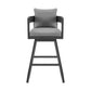 Menorca Outdoor Patio Swivel Counter Stool in Aluminum with Gray Cushions By Armen Living | Bar Stools | Modishstore - 3