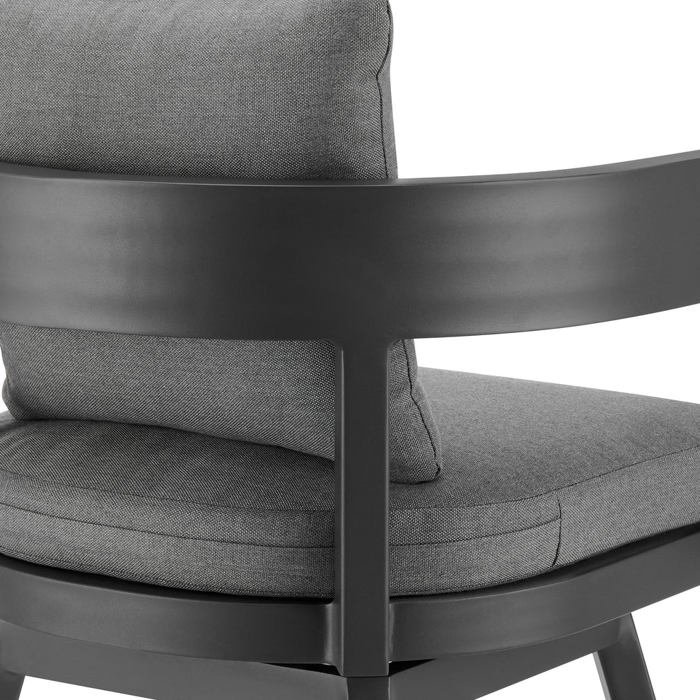 Menorca Outdoor Patio Swivel Counter Stool in Aluminum with Gray Cushions By Armen Living | Bar Stools | Modishstore - 9