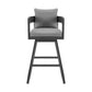 Menorca Outdoor Patio Swivel Bar Stool in Aluminum with Gray Cushions By Armen Living | Bar Stools | Modishstore - 3