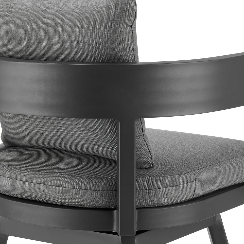 Menorca Outdoor Patio Swivel Bar Stool in Aluminum with Gray Cushions By Armen Living | Bar Stools | Modishstore - 9