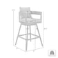 Menorca Outdoor Patio Swivel Bar Stool in Aluminum with Gray Cushions By Armen Living | Bar Stools | Modishstore - 8