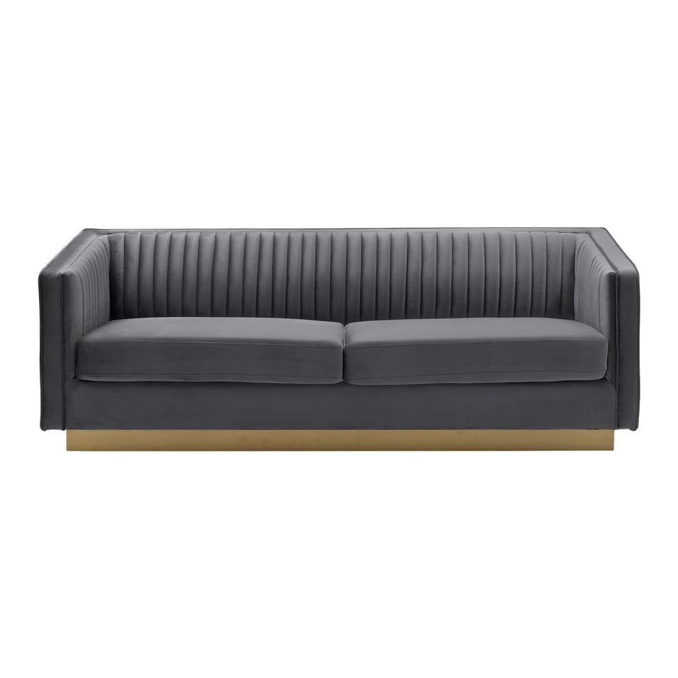 Miranda Blush Velvet and Gold Sofa By Armen Living | Sofas | Modishstore - 5