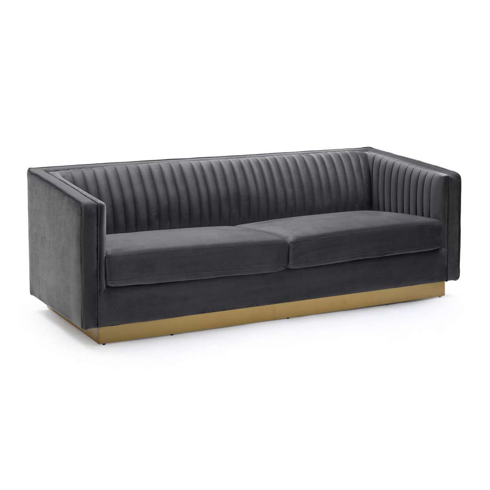 Miranda Blush Velvet and Gold Sofa By Armen Living | Sofas | Modishstore - 6