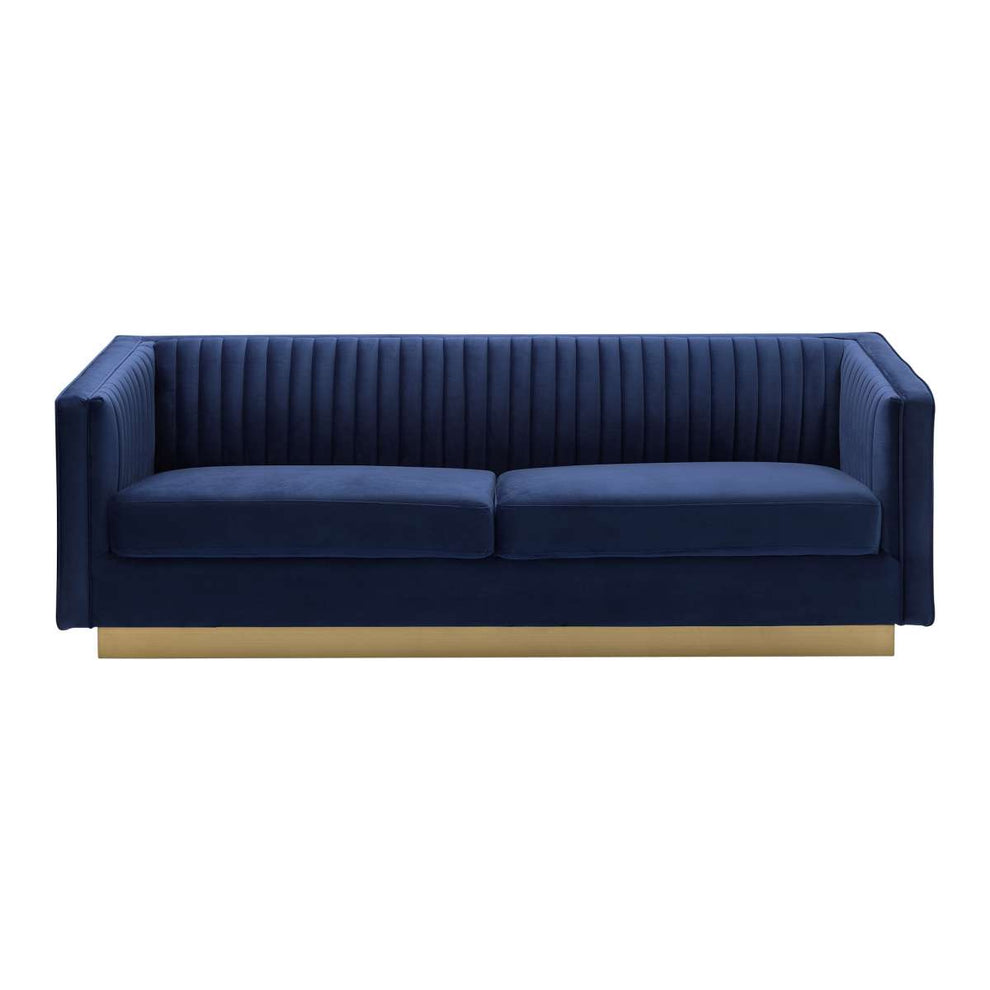 Miranda Blush Velvet and Gold Sofa By Armen Living | Sofas | Modishstore - 8