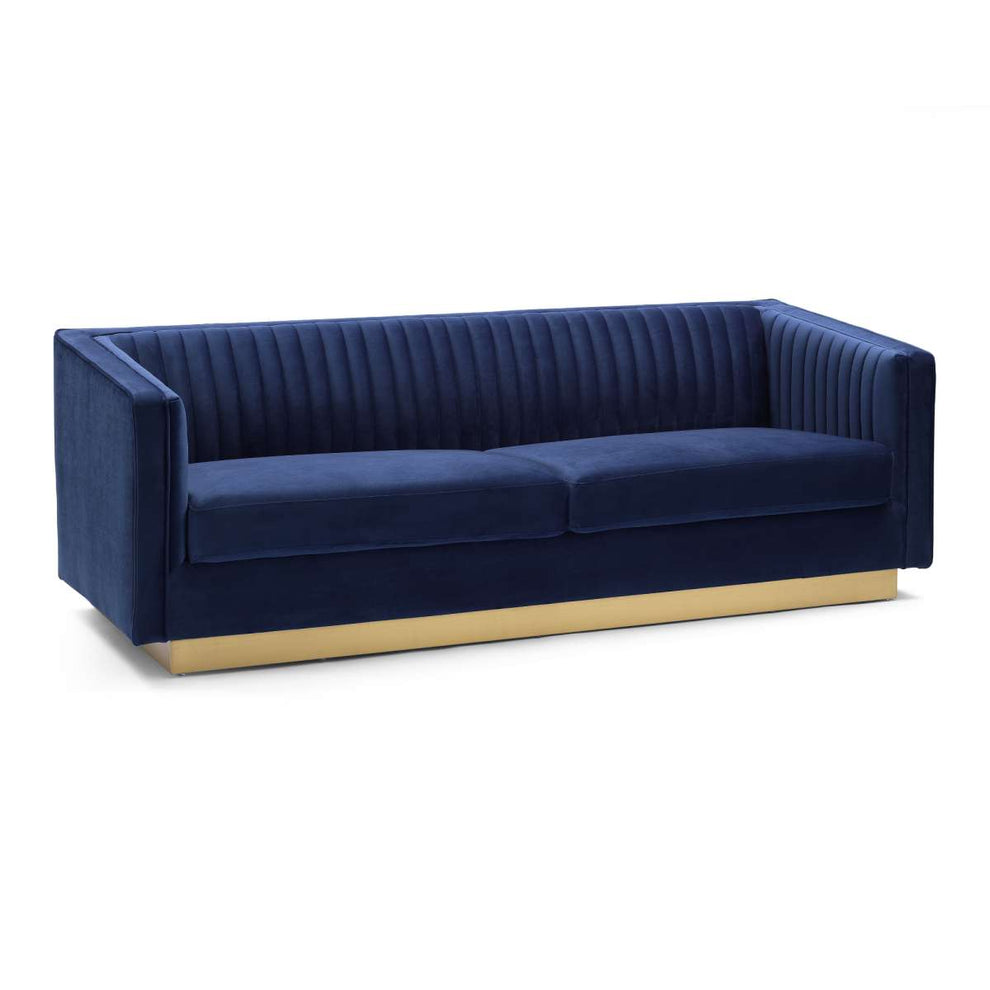 Miranda Blush Velvet and Gold Sofa By Armen Living | Sofas | Modishstore - 9