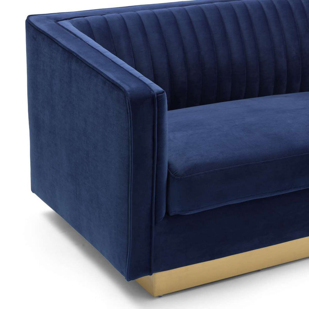 Miranda Blush Velvet and Gold Sofa By Armen Living | Sofas | Modishstore - 10
