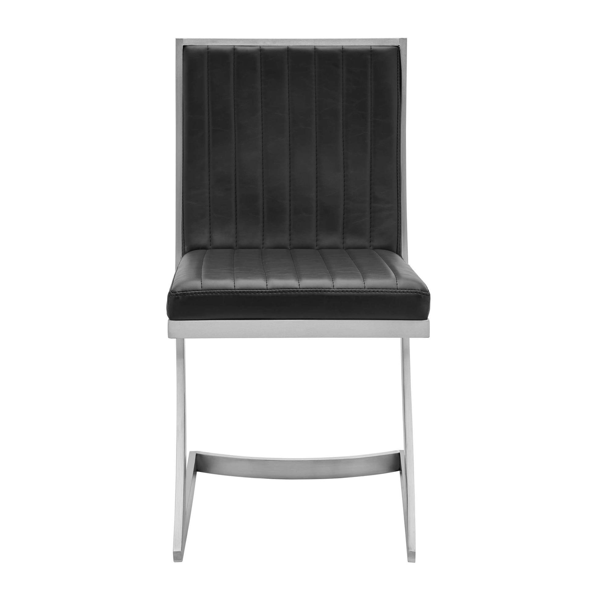 Marc Vinage Black Faux Leather Dining Room Chairs - Set of 2 By Armen Living | Dining Chairs | Modishstore - 3