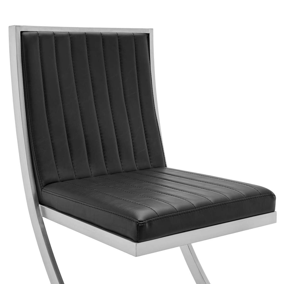 Marc Vinage Black Faux Leather Dining Room Chairs - Set of 2 By Armen Living | Dining Chairs | Modishstore - 4