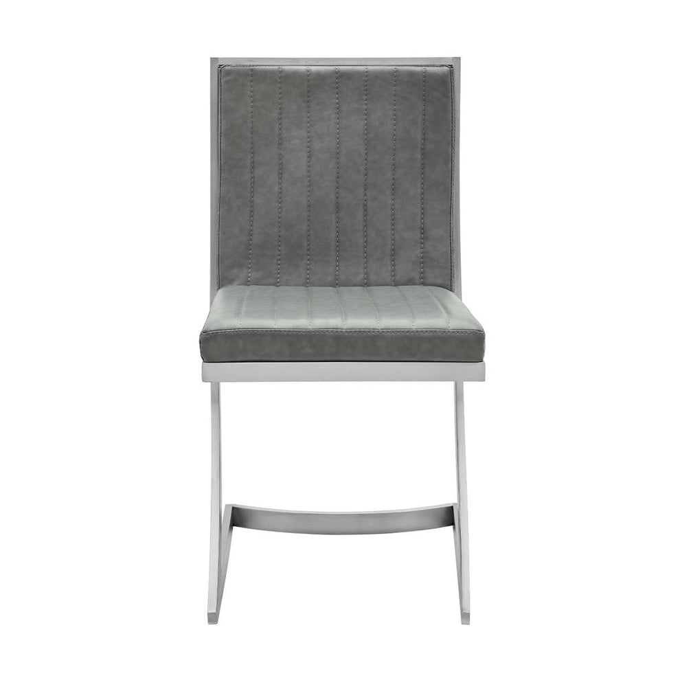 Marc Vinage Black Faux Leather Dining Room Chairs - Set of 2 By Armen Living | Dining Chairs | Modishstore - 9