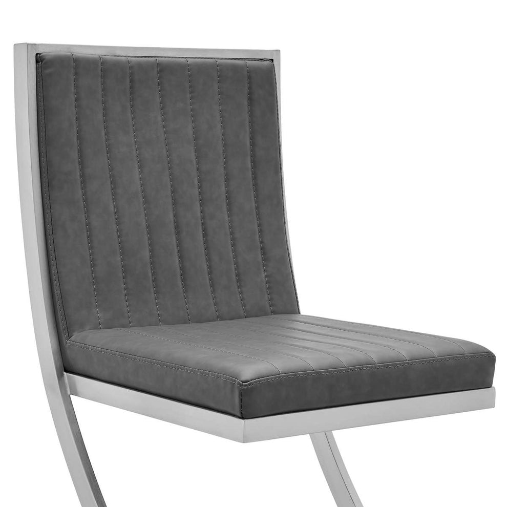 Marc Vinage Black Faux Leather Dining Room Chairs - Set of 2 By Armen Living | Dining Chairs | Modishstore - 10