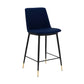 Messina 26" Blue Faux Leather and Metal Counter Height Bar Stool By Armen Living | Bar Stools |  Modishstore  - 6