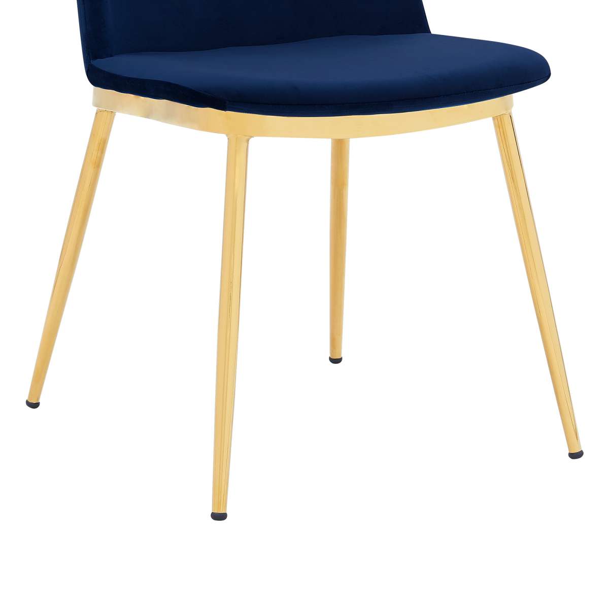 Messina Modern Blue Velvet and Gold Metal Leg Dining Room Chairs - Set of 2 By Armen Living | Dining Chairs | Modishstore - 5