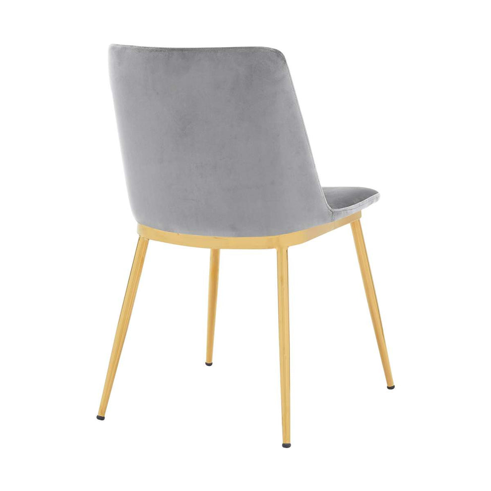 Messina Modern Blue Velvet and Gold Metal Leg Dining Room Chairs - Set of 2 By Armen Living | Dining Chairs | Modishstore - 8
