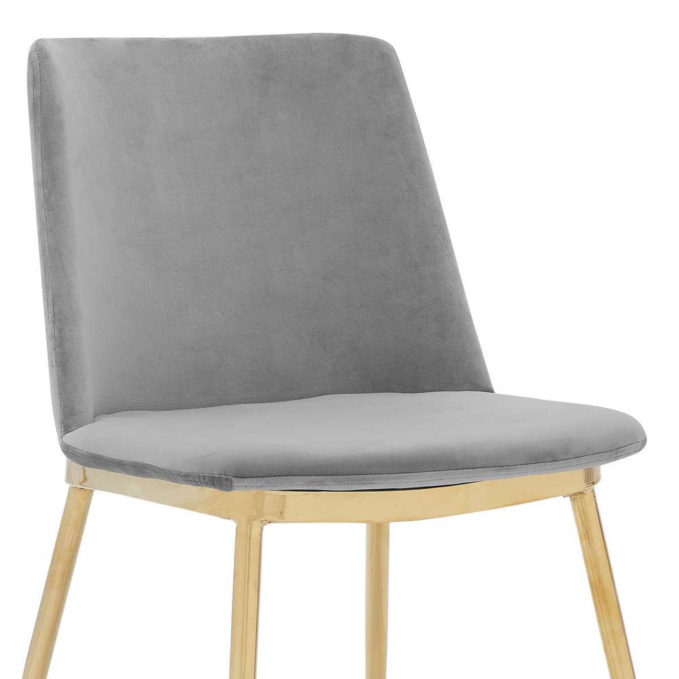 Messina Modern Blue Velvet and Gold Metal Leg Dining Room Chairs - Set of 2 By Armen Living | Dining Chairs | Modishstore - 9