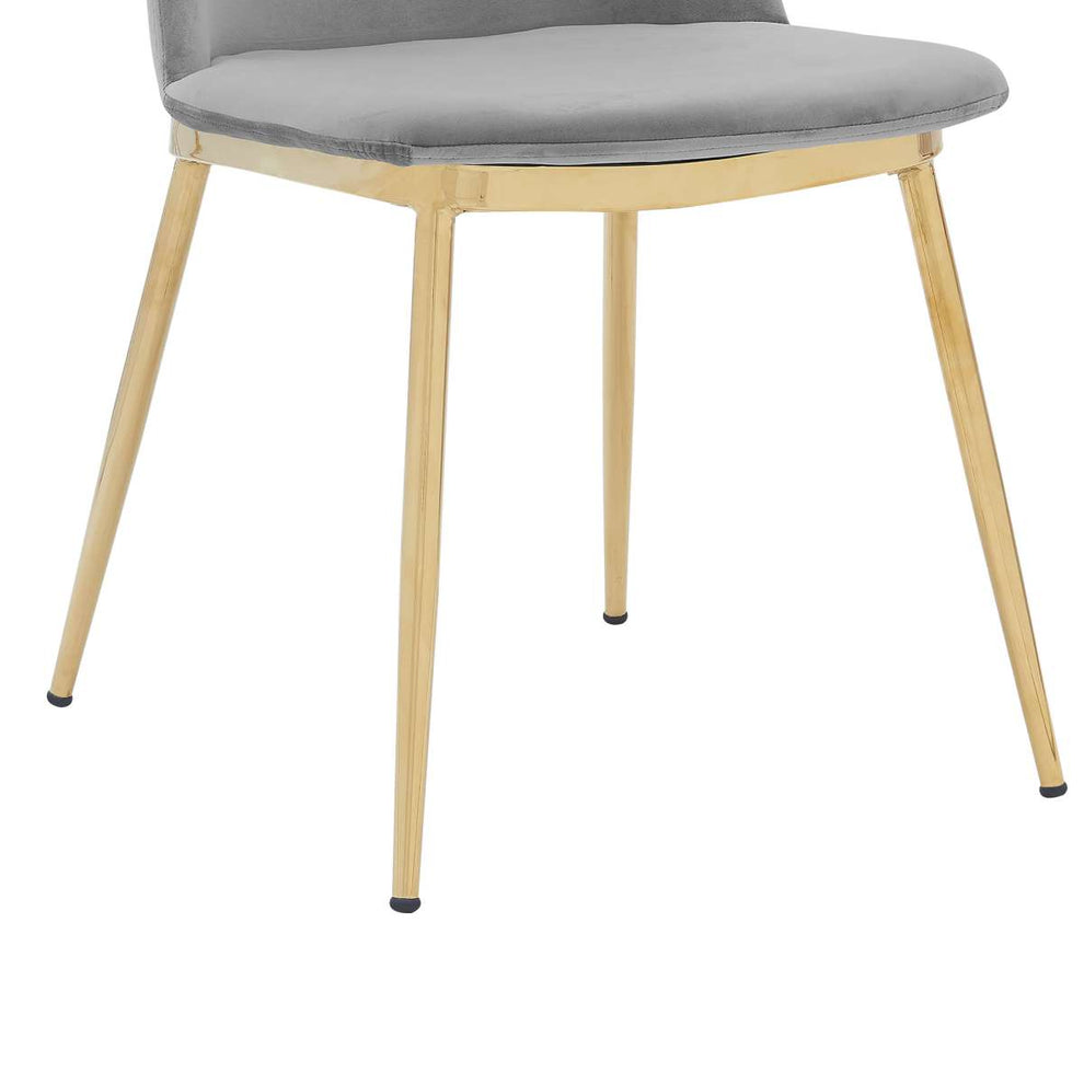 Messina Modern Blue Velvet and Gold Metal Leg Dining Room Chairs - Set of 2 By Armen Living | Dining Chairs | Modishstore - 10