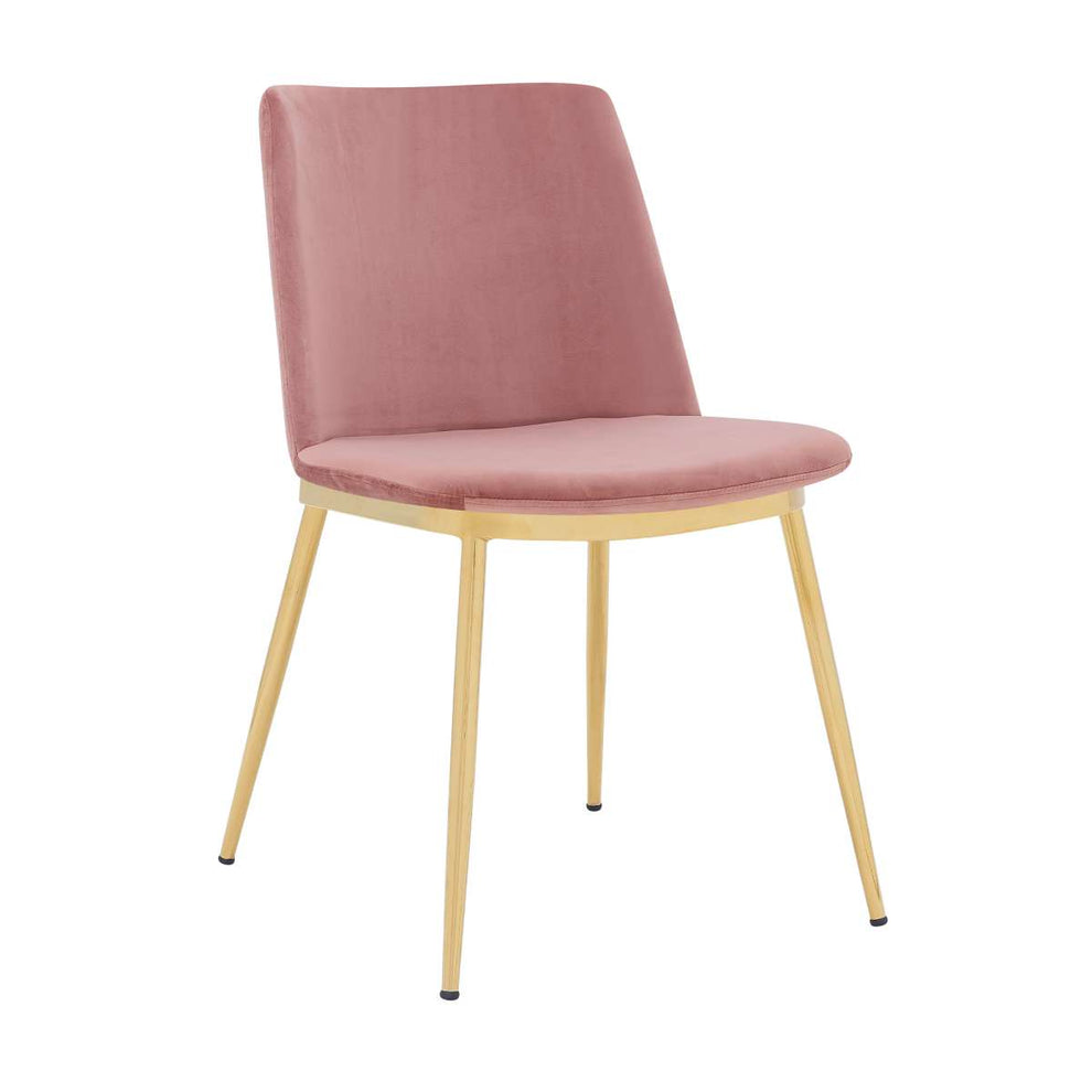 Messina Modern Blue Velvet and Gold Metal Leg Dining Room Chairs - Set of 2 By Armen Living | Dining Chairs | Modishstore - 12