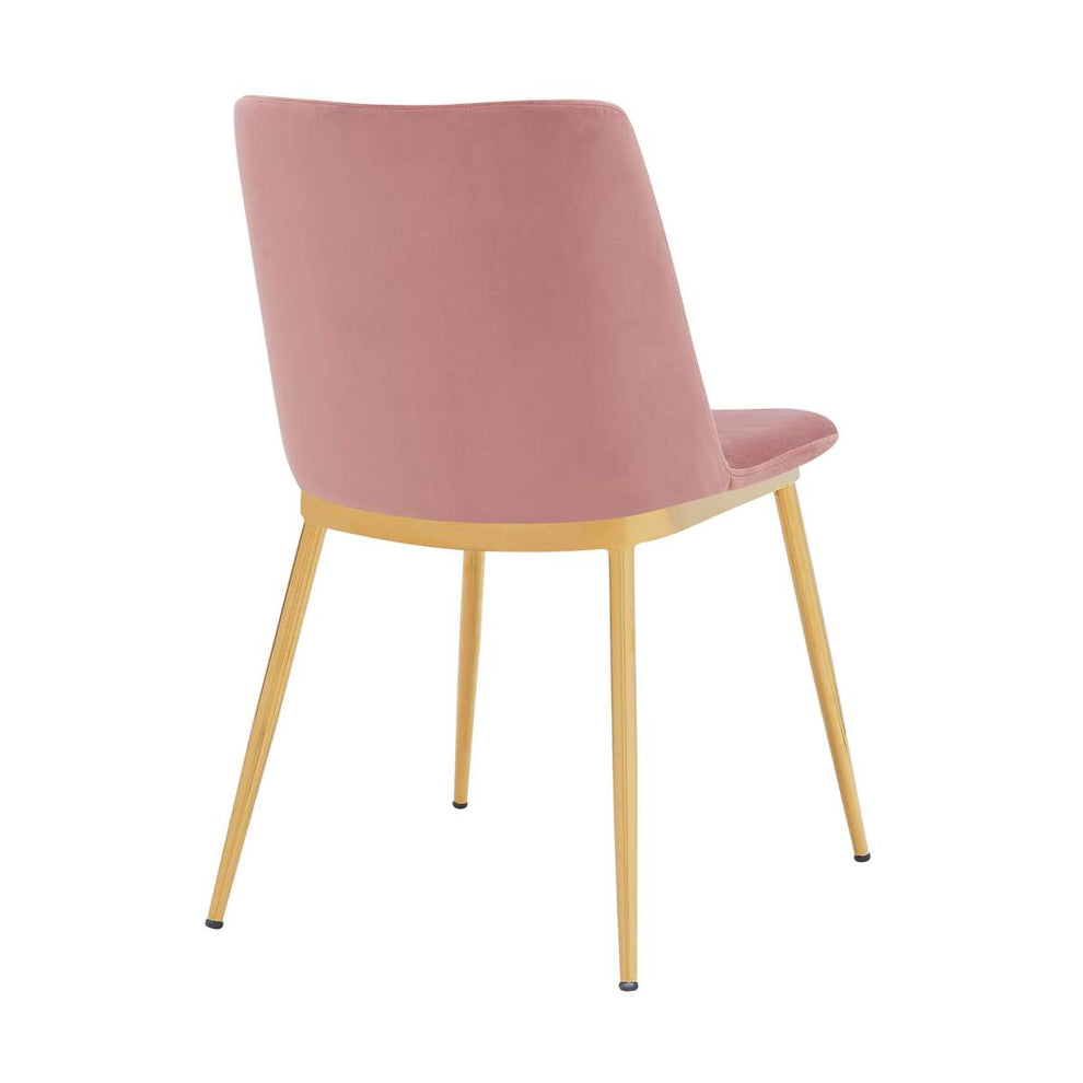 Messina Modern Blue Velvet and Gold Metal Leg Dining Room Chairs - Set of 2 By Armen Living | Dining Chairs | Modishstore - 13