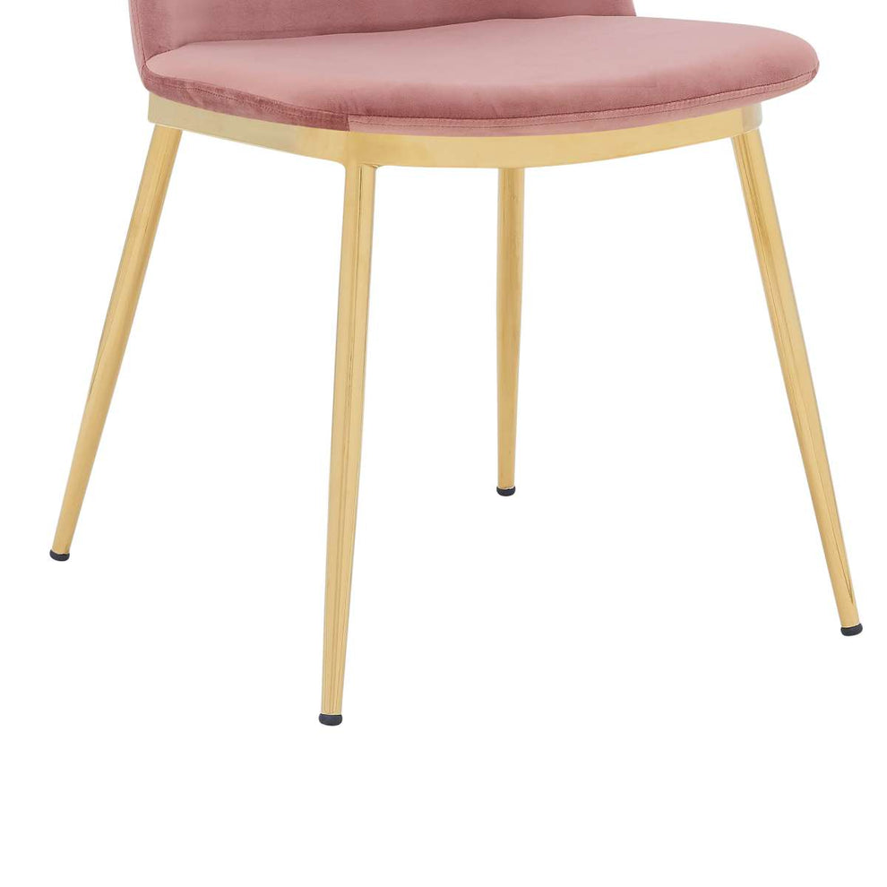 Messina Modern Blue Velvet and Gold Metal Leg Dining Room Chairs - Set of 2 By Armen Living | Dining Chairs | Modishstore - 15