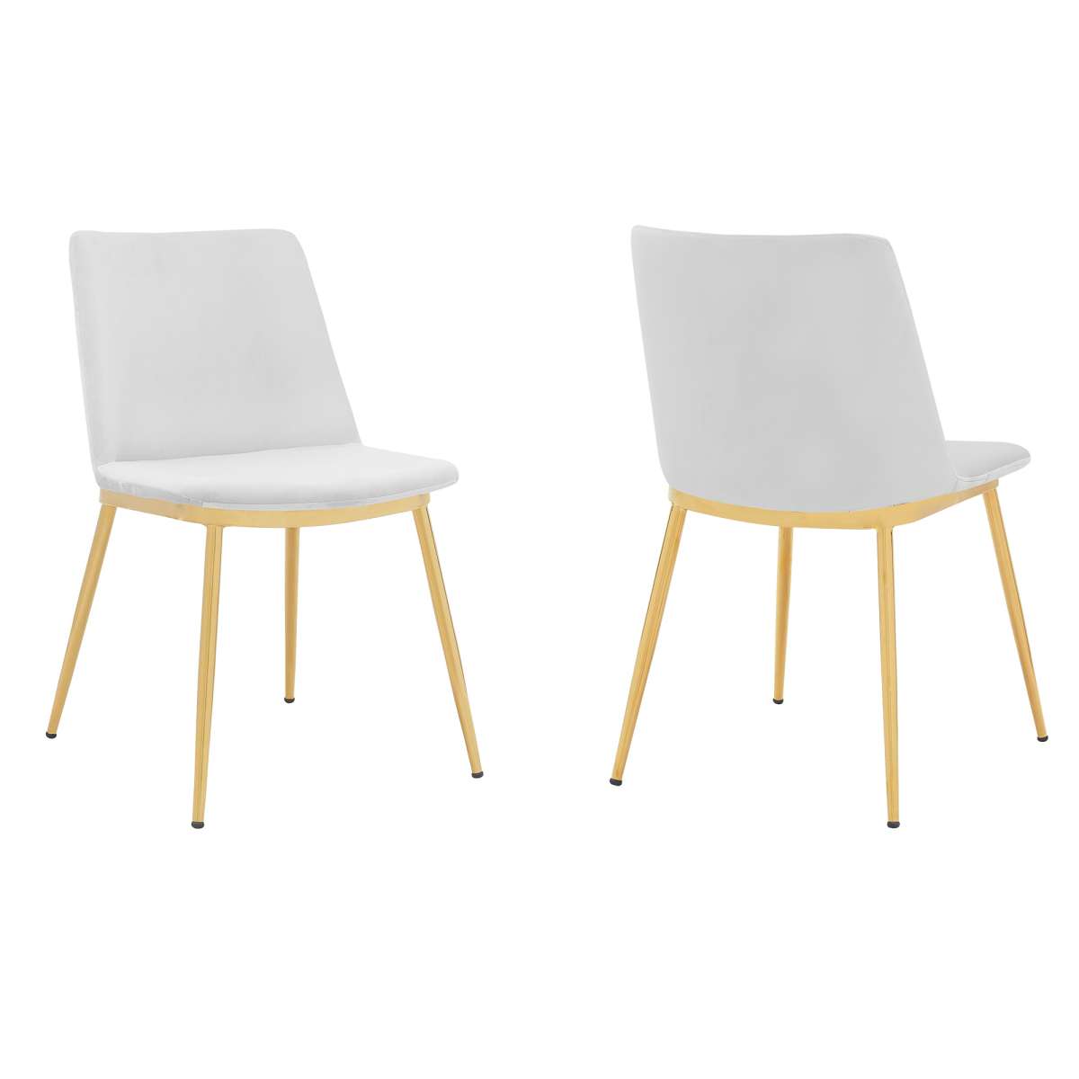 Messina Modern Blue Velvet and Gold Metal Leg Dining Room Chairs - Set of 2 By Armen Living | Dining Chairs | Modishstore - 16