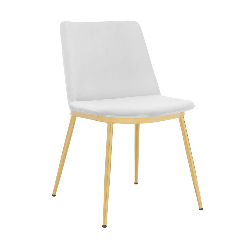 Messina Modern Blue Velvet and Gold Metal Leg Dining Room Chairs - Set of 2 By Armen Living | Dining Chairs | Modishstore - 17
